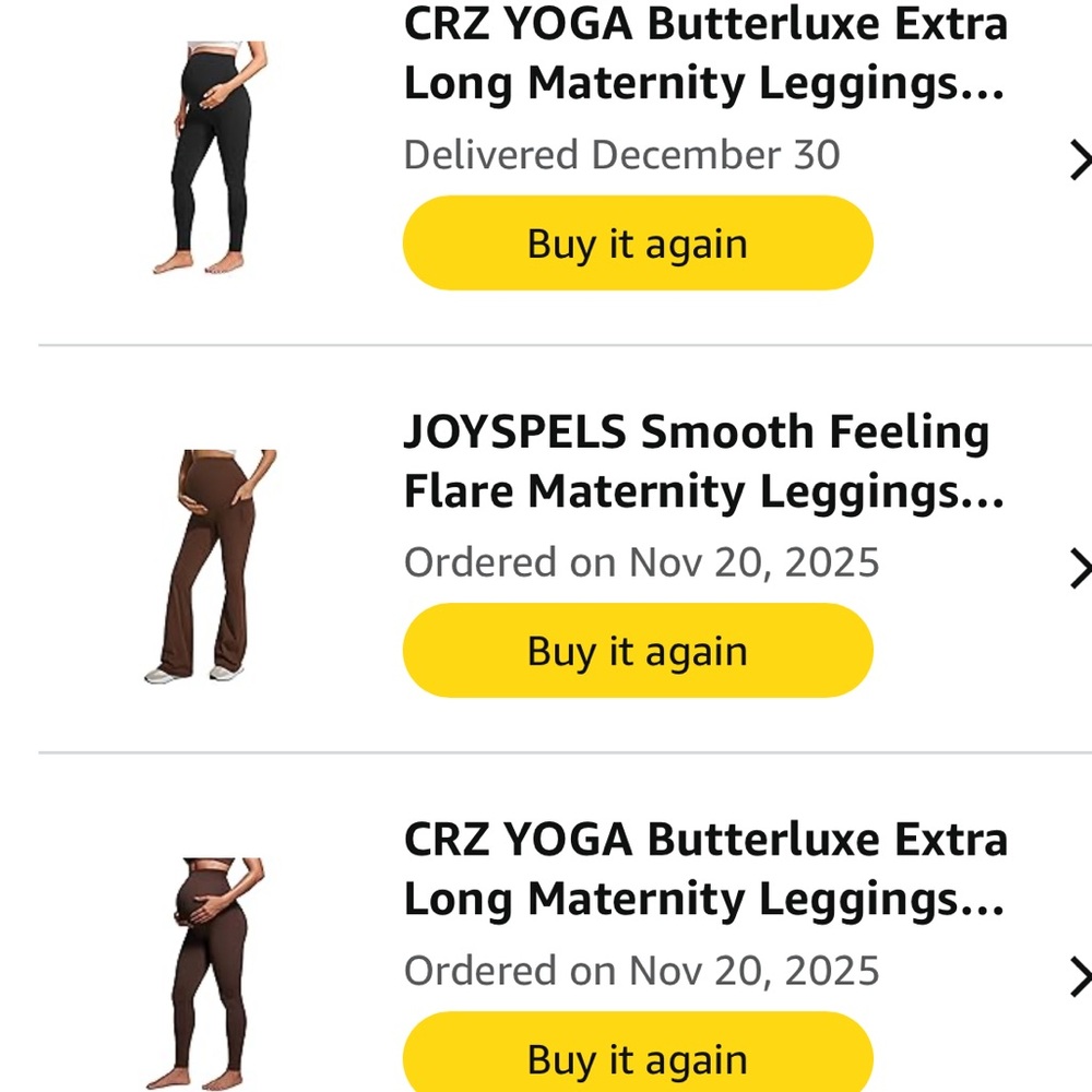 3 pairs maternity leggings